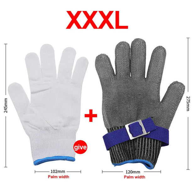 Wire Gloves Cutting Slaughter Chainsaw Work Labor Protection Hand Stainless Steel Metal Anti-Cutting Gloves - Memoriex 