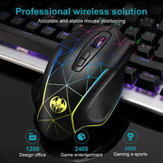 Wireless charging illuminated gaming mouse with anti sleep function automatic cursor movement to prevent computer screen lock - Memoriex 