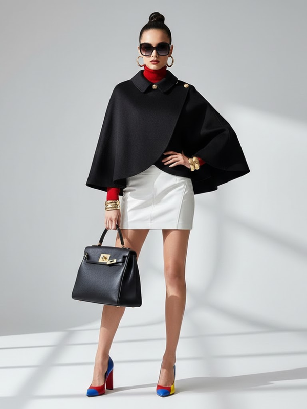 Woman’s Eco-Chic Cape Jacket: TRIBECA New Eco-Fashion Collection | BYMANYC ® New York-0