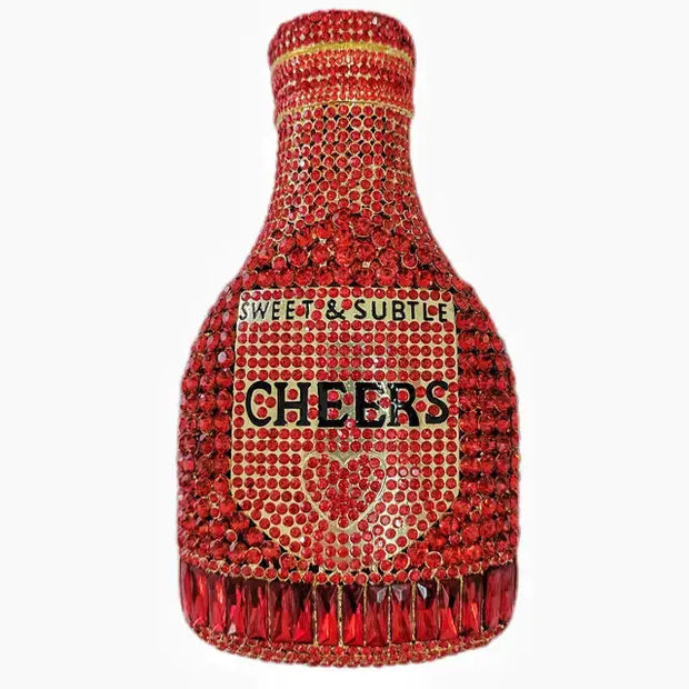 Women Bottle  Crystal Evening Bag Lady Diamond Wedding Bridal Purses Female Rhinestone Party Prom Clutches Bags - Memoriex 