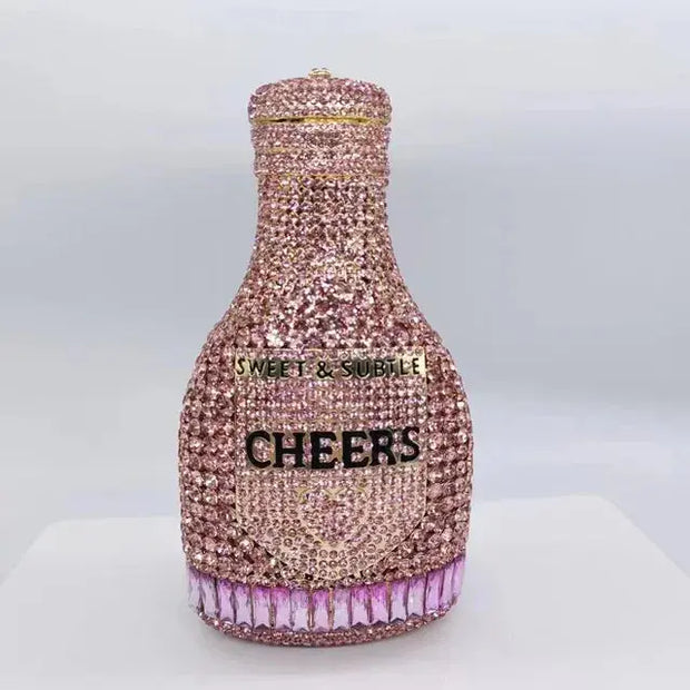 Women Bottle  Crystal Evening Bag Lady Diamond Wedding Bridal Purses Female Rhinestone Party Prom Clutches Bags - Memoriex 