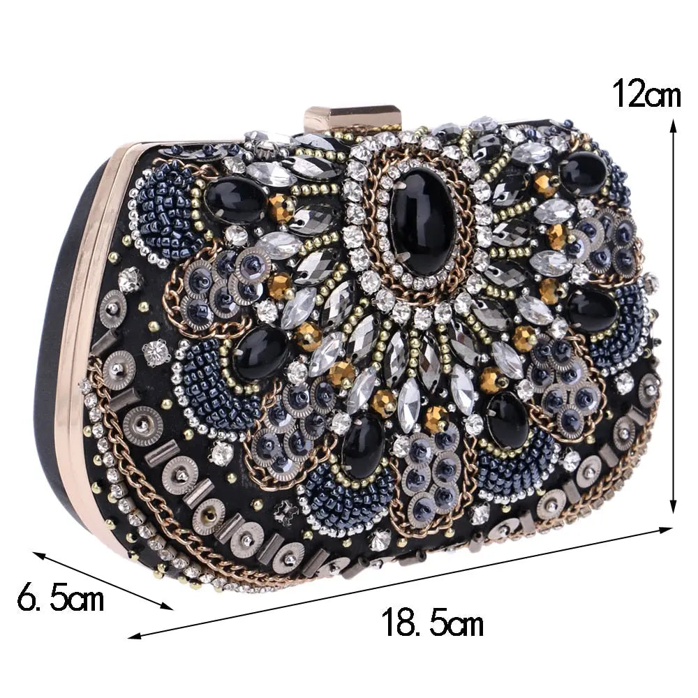 Women evening bags beaded wedding handbags clutch purse evening bag for wedding day clutches evening bags embroidery bags-15