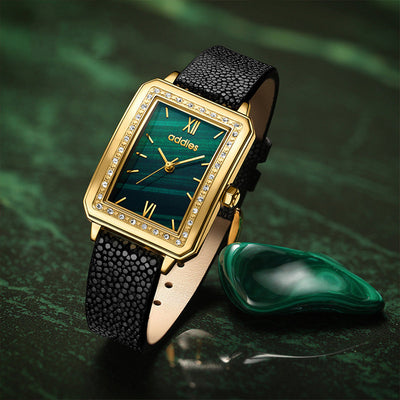 Women's Exquisite Square Quartz Watch | Czech Diamond Dial, 30M...