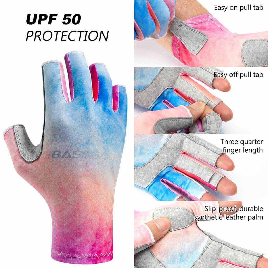 Women’s UPF 50+ Fingerless Fishing Gloves-3