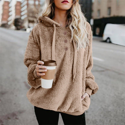 Women's Long Sleeve Hooded Solid Color Hoodie - Memoriex 