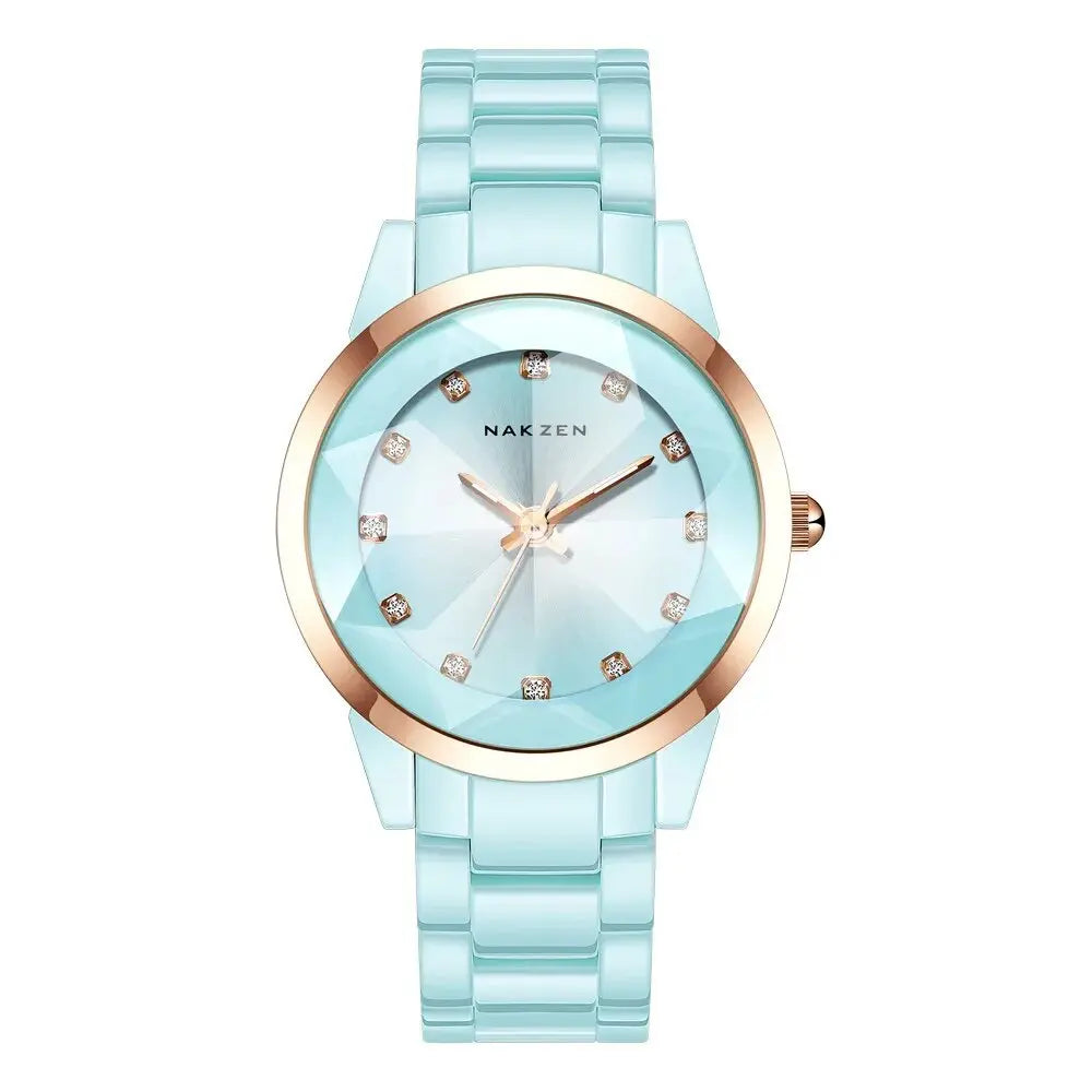 NAKZEN Women Quartz Watches Fashion Ladies Bracelet Colorful Ceramic Watch Diamond luminous Dress Female Clock Reloj Mujer-8