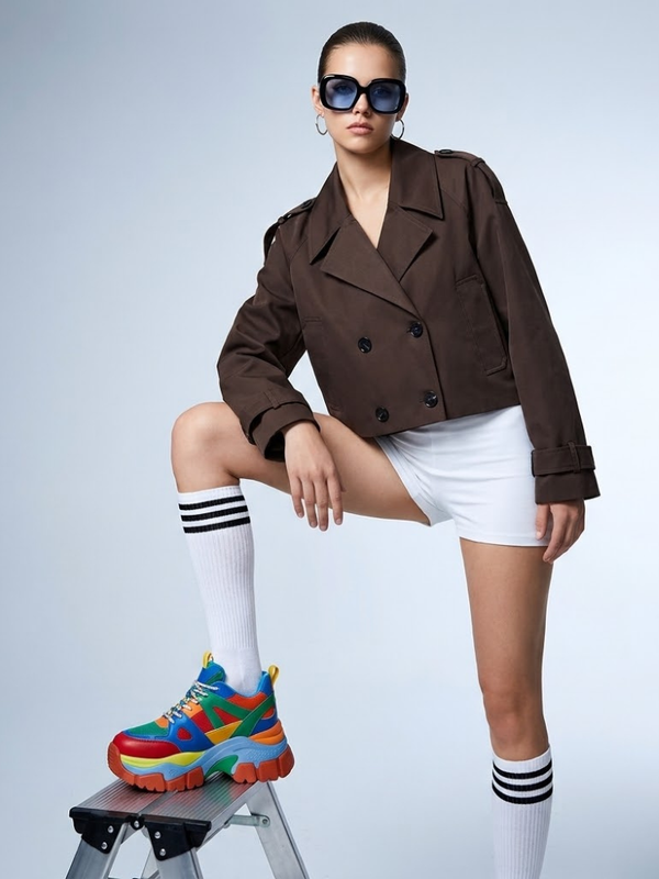 Women's Jacket Cropped Trench BYMANYC ® New York SOHO BROWN SHORT TRENCH - New Collection-0