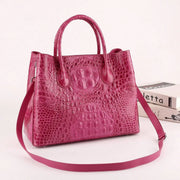 Womens Genuine Crocodile Leather Top Handle Satchel Handbag Peach 32cm-1