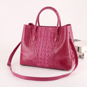 Womens Genuine Crocodile Leather Top Handle Satchel Handbag Peach 32cm-2