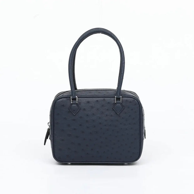 Womens Genuine Ostrich Skin Leathe Top Handle Bag-0