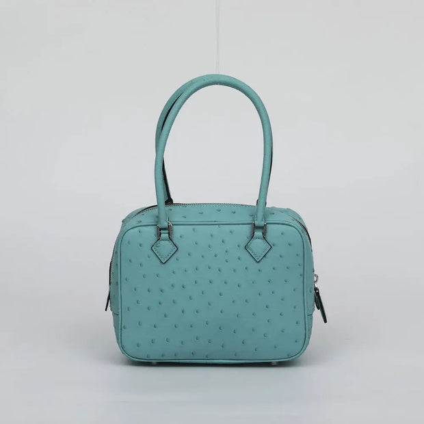 Womens Genuine Ostrich Skin Leathe Top Handle Bag-1