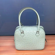 Womens Genuine Ostrich Skin Leathe Top Handle Bag-9