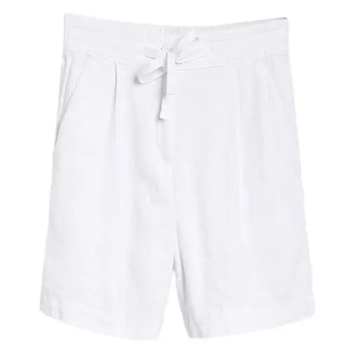 Womens Linen Blend Knee Shorts - 2575 - Memoriex 