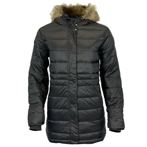 Womens Long Faux Fur Padded Parka Coat - Memoriex 