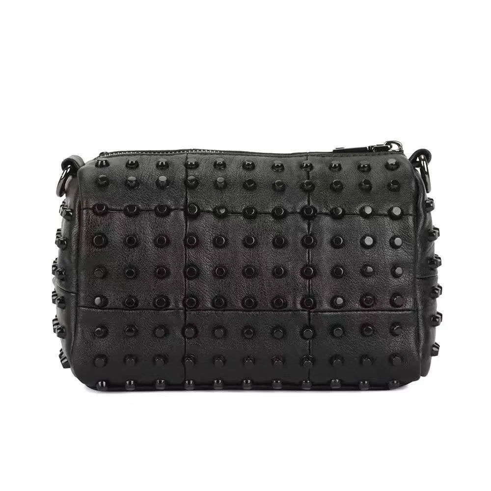 Womens Studded Satchel Shoulder Bag-1