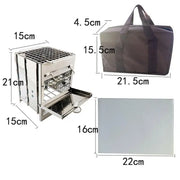 Wood Burning Camp Stove Folding Stainless Steel BBQ Outdoor Survival-4