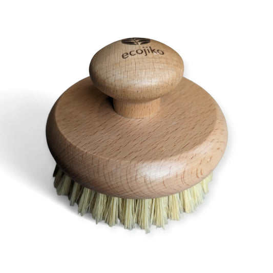 Wooden Exfoliating Dry Body Brush | Natural Beech Wood Plant Based Bristles Beauty Brush-0