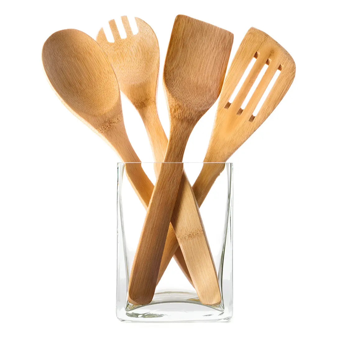 Wooden Kitchen Utensil Set of 6 | Bamboo Cooking Tools - Memoriex 