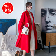Wool coat | Water ripple double-sided cashmere coat high-end bathrobe - Memoriex 