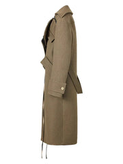 Woollen Coat | Colour-block Irregular Plaid |  Big Size  Parkas New Lapel Long Sleeve Women - Memoriex 