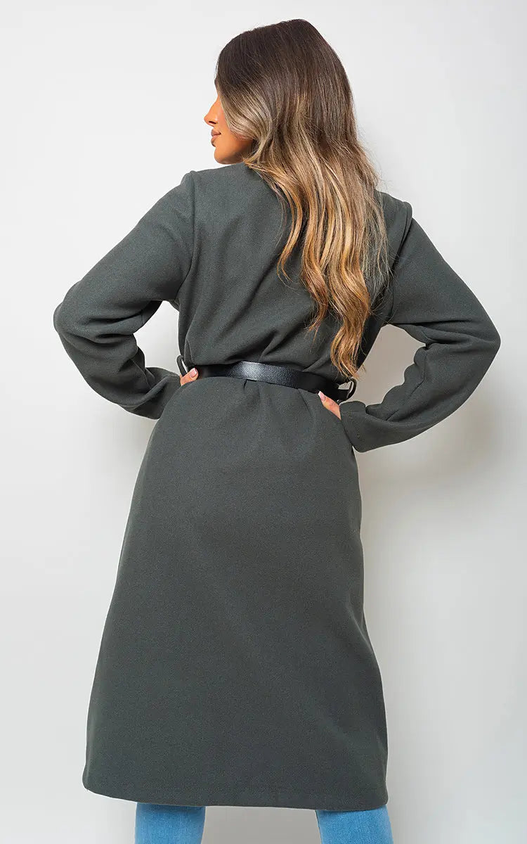 Wrap Belted Long Coat - Memoriex 