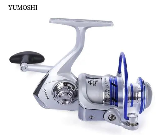 YUMOSHI AF1000-7000 12BB Gear Ratio 5.5:1 Half Metal Fishing Spinning Reel Machined aluminum Spool with Exchangeable Handle - Memoriex 