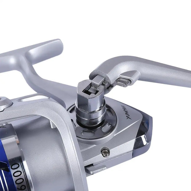 YUMOSHI AF1000-7000 12BB Gear Ratio 5.5:1 Half Metal Fishing Spinning Reel Machined aluminum Spool with Exchangeable Handle - Memoriex 