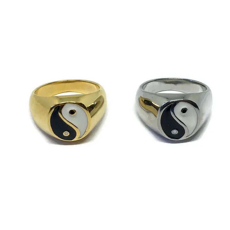 Yin Yang Steel Signet Ring-2