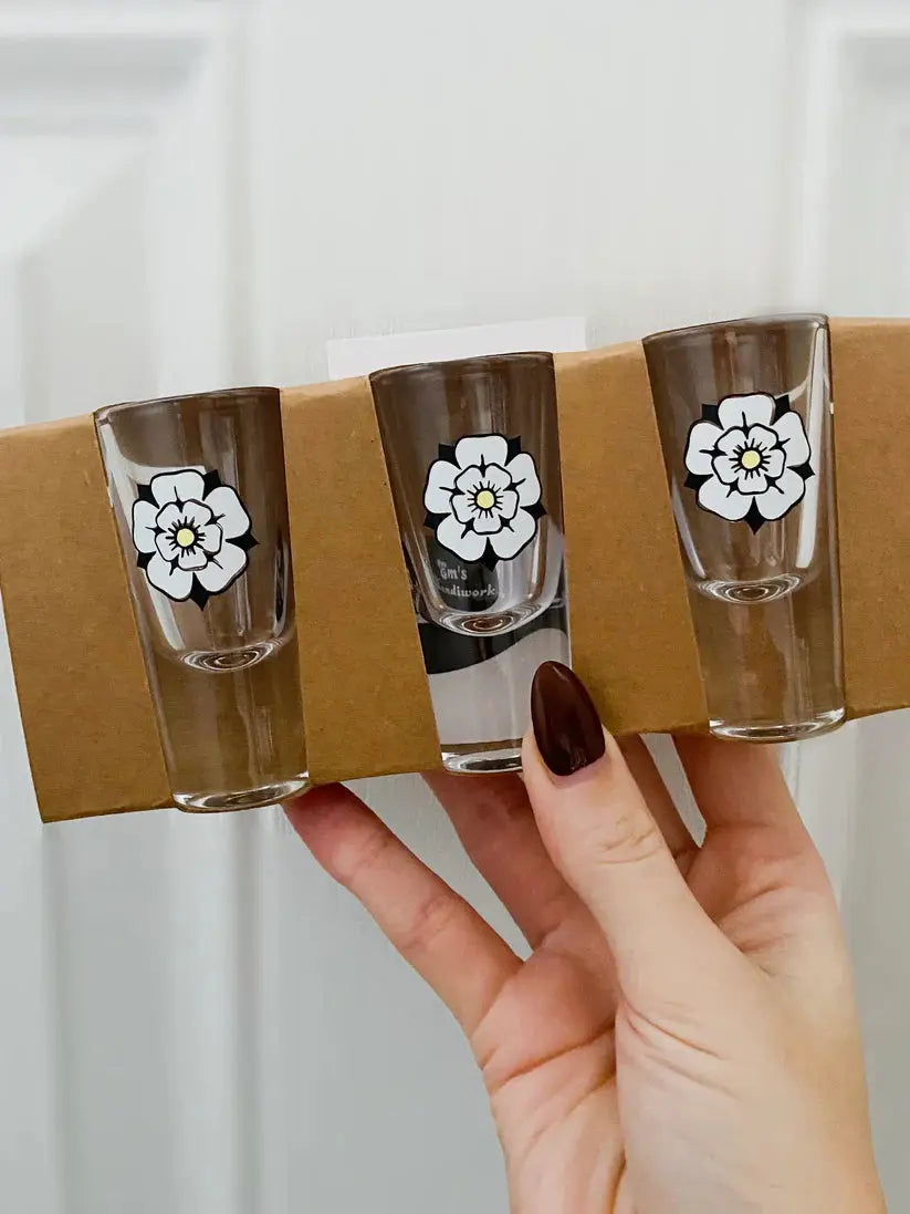 Yorkshire Rose Shot Glass Gift Set-0