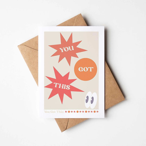 You Got This A6 Boho Motivational Greetings Card with Kraft (brown) envelope | 100% recycled - Memoriex 