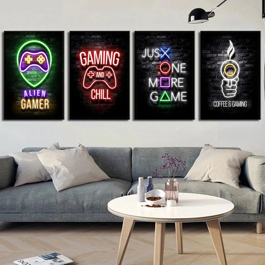 the world of gaming with our neon gaming posters.