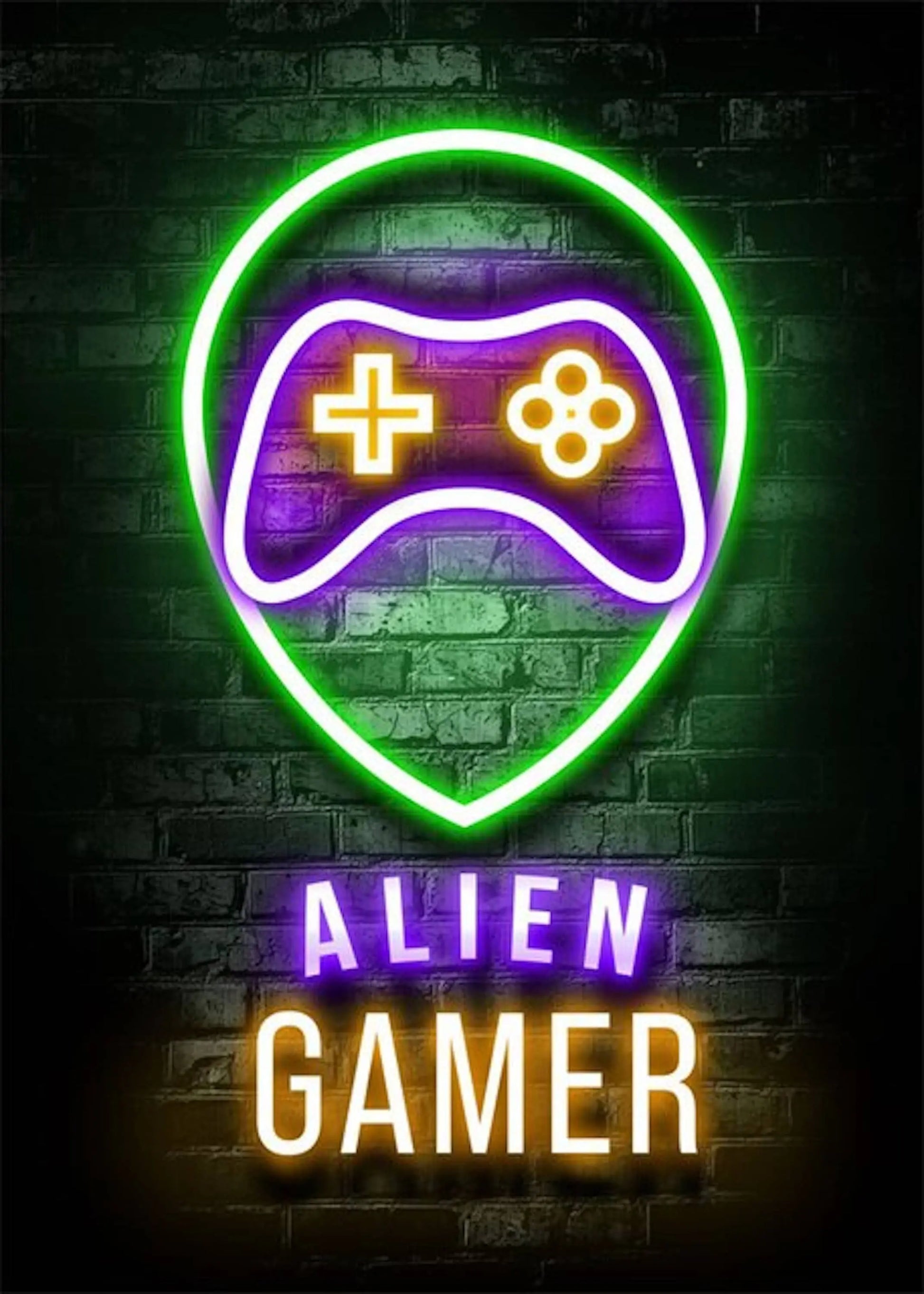 Poster Gamer coole Sprüche in Neon Farben als Deko Print ohne Rahmen-1