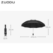 ZUODU Automatic Umbrella Men LED Windproof Reverse Folding Business Umbrella Rain Men Car Automatic Reverse Umbrellas Strong U5B - Memoriex 