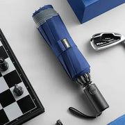 ZUODU Automatic Umbrella Men LED Windproof Reverse Folding Business Umbrella Rain Men Car Automatic Reverse Umbrellas Strong U5B - Memoriex 
