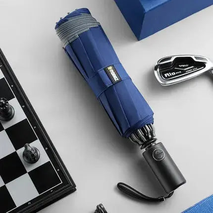 ZUODU Automatic Umbrella Men LED Windproof Reverse Folding Business Umbrella Rain Men Car Automatic Reverse Umbrellas Strong U5B - Memoriex 