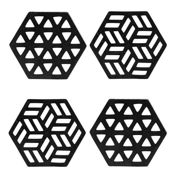 Zeta Handcrafted Recycled Rubber Coaster - Set of 2 or 4 - Memoriex 