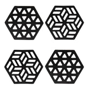 Zeta Handcrafted Recycled Rubber Coaster - Set of 2 or 4 - Memoriex 