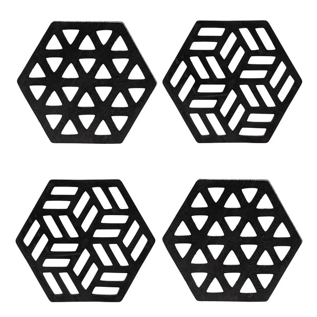 Zeta Handcrafted Recycled Rubber Coaster - Set of 2 or 4 - Memoriex 