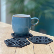 Zeta Handcrafted Recycled Rubber Coaster - Set of 2 or 4 - Memoriex 
