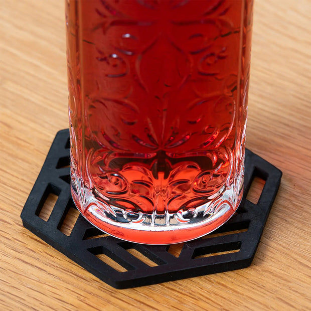 Zeta Handcrafted Recycled Rubber Coaster - Set of 2 or 4 - Memoriex 