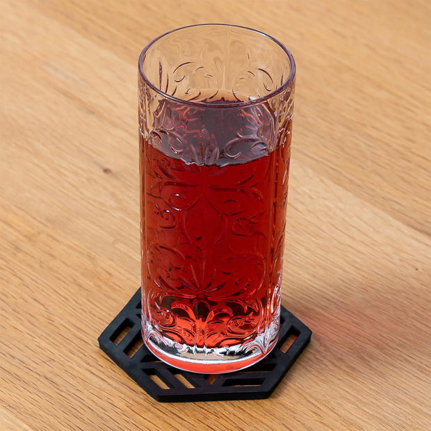 Zeta Handcrafted Recycled Rubber Coaster - Set of 2 or 4 - Memoriex 