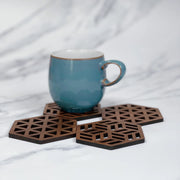 Zeta Upcycled Teak Wood Coasters - Set of 2 or 4 - Memoriex 
