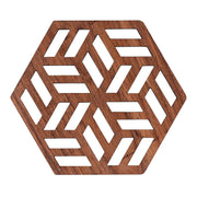 Zeta Upcycled Teak Wood Coasters - Set of 2 or 4 - Memoriex 