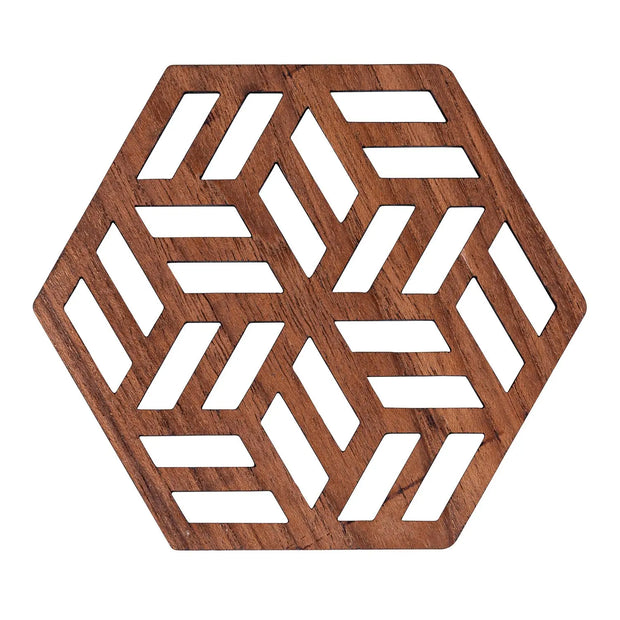 Zeta Upcycled Teak Wood Coasters - Set of 2 or 4 - Memoriex 