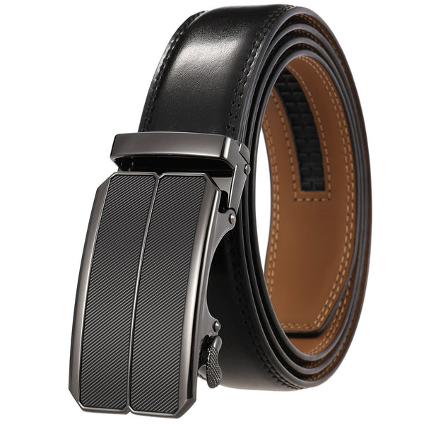Zinc Alloy Automatic Buckle Two-layer Cowhide Business Belt - Memoriex 