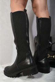 Zip Up Knee High Boots - Memoriex 