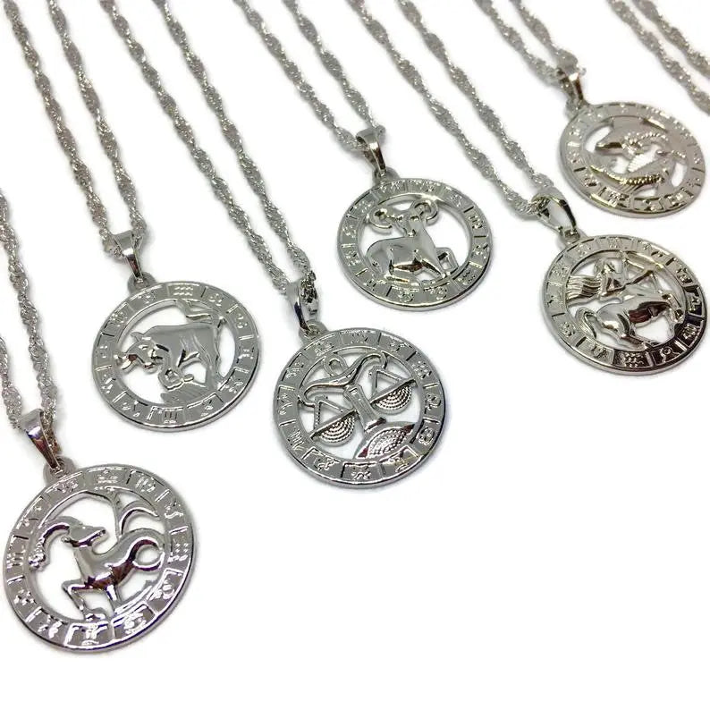 Zodiac Symbol Coin Necklace-2