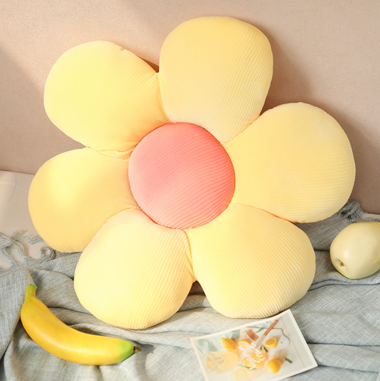 Colorful Flower Plush Pillow Cushion-1