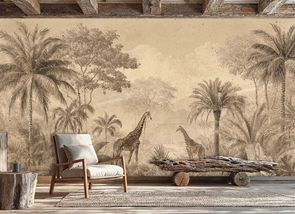 African Safari Giraffes Wall Mural-0