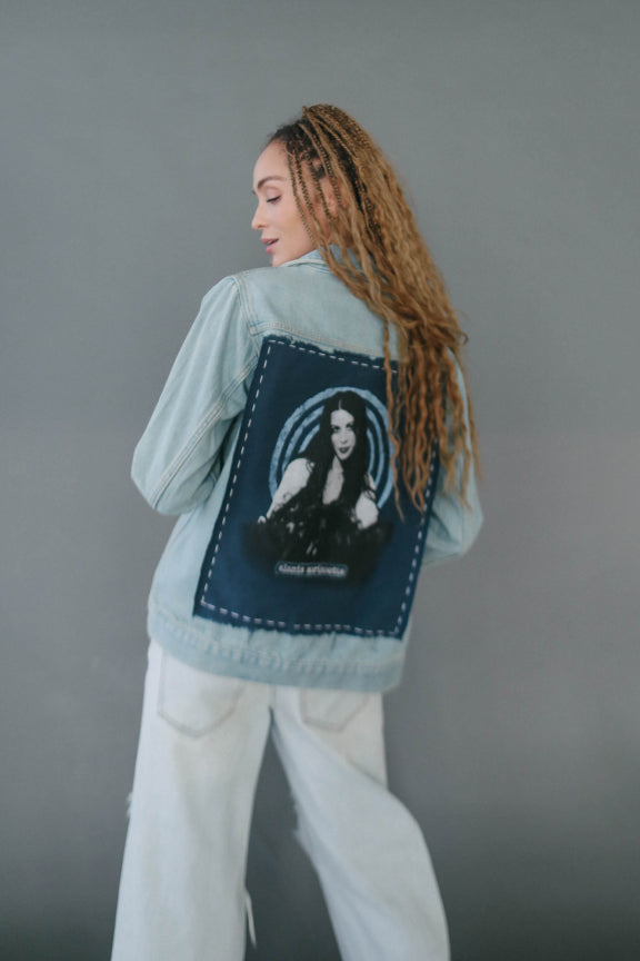 Alanis Morrissette Hand Stitched Denim Jacket by People of Leisure-4